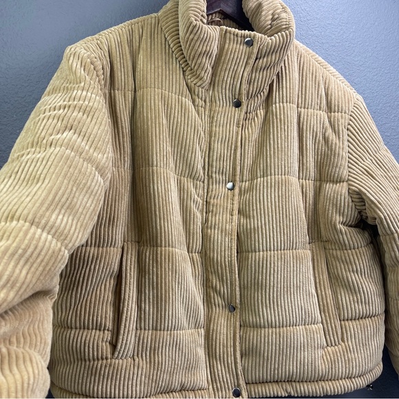 7 for all mankind corduroy puffer brown jacket winter brown - Picture 11 of 11